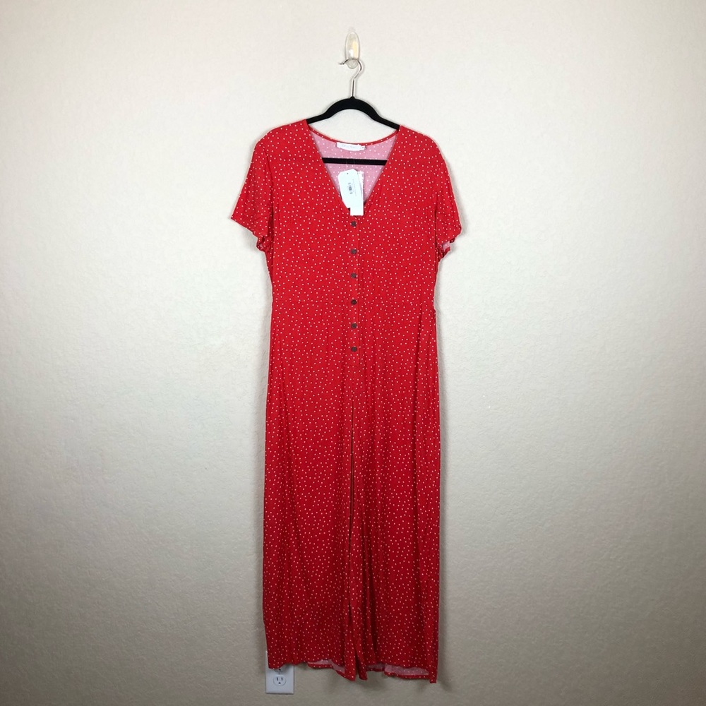 Nest Boutique • All in Favor • Anika red dotted jumpsuit